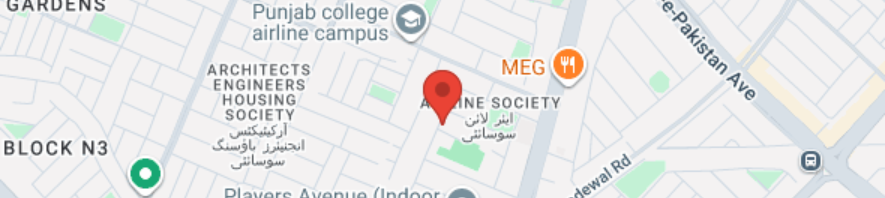 Map showing Airline Society, Lahore